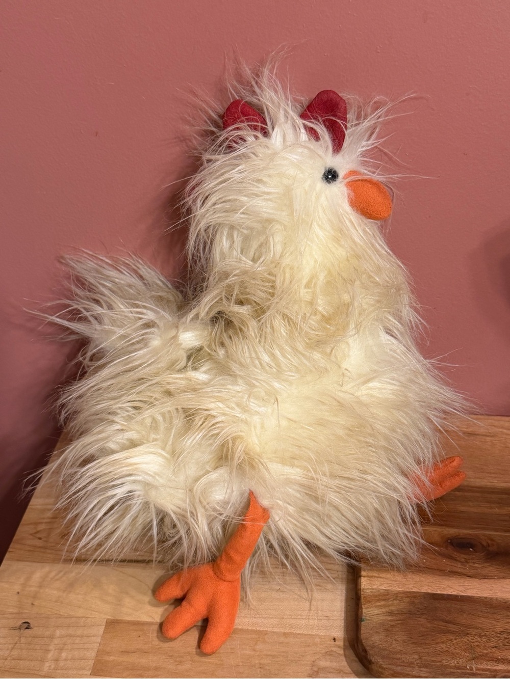 Jellycat Chelsea Chicken with Orange Beak & Feet and Red Comb
